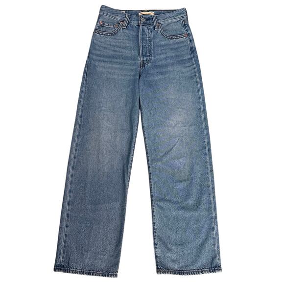 Levis Premium Size 25 Ribcage Straight Ankle Jeans Button Fly - Picture 1 of 6